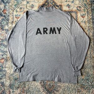 Vintage Army Spellout Long Sleeve T-shirt Size XL